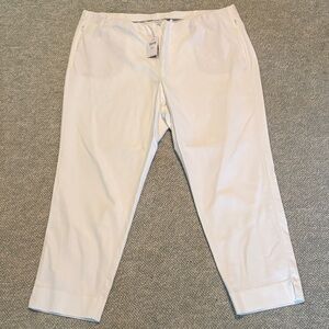 J. Jill Essential Cotton Stretch White Pants 22W NWT $99 Retail